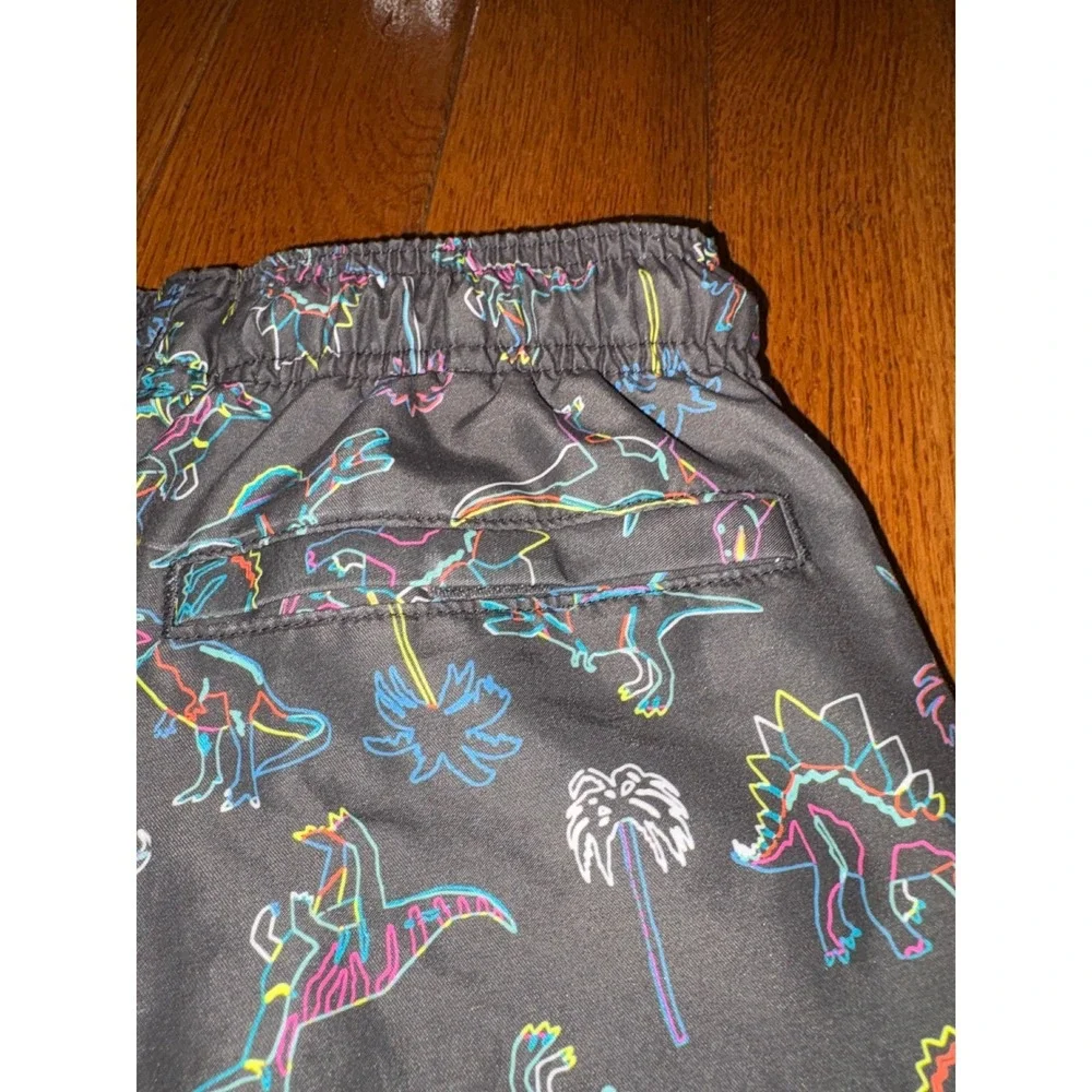 Cat‎ & Jack Boys Neon Dinosaur Swim Trunks Gray Size S 6/7 Board Shorts